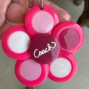 Coach Pink Tri-color Acrylic Flower Charm Rare EUC